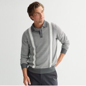 Kohl's Men's Gray Striped Crewneck Sweater
